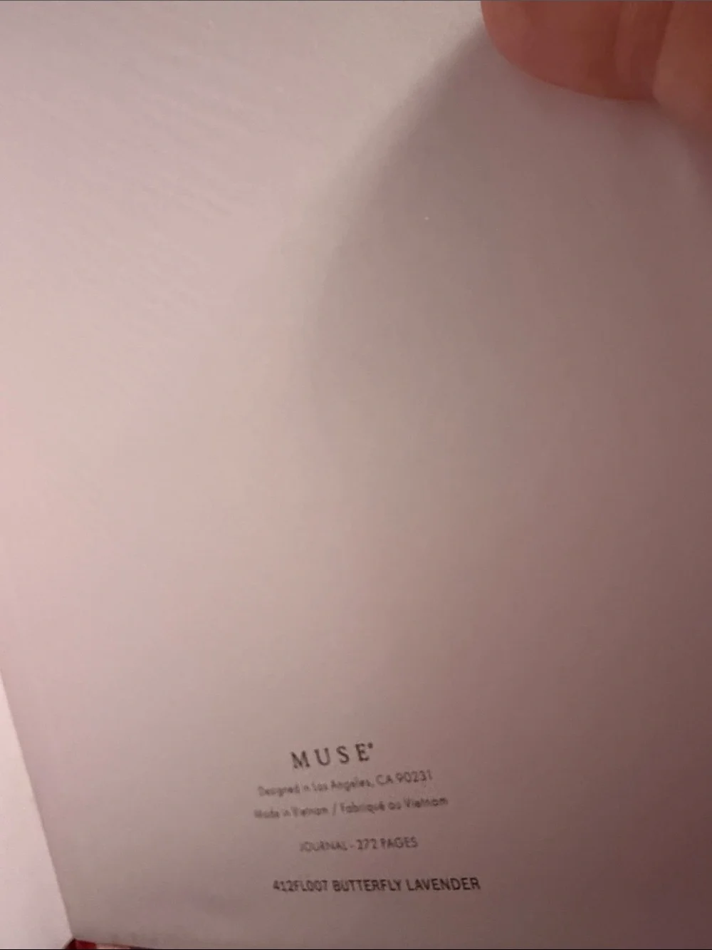 Muse “Butterfly Lavender” Daily Notebook with Mint Bow Pen. 272 lined pages.